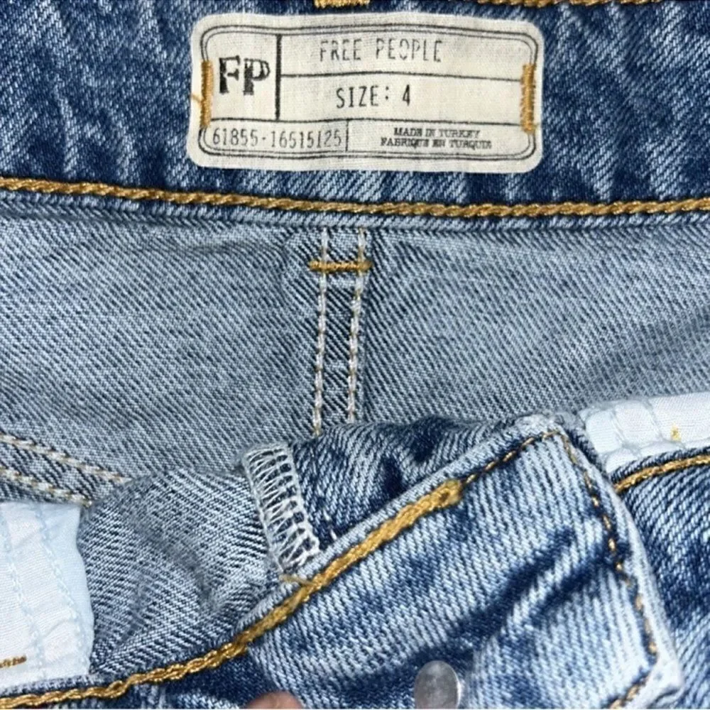 Free People Mini Blue Denim Skirt(Size 4)